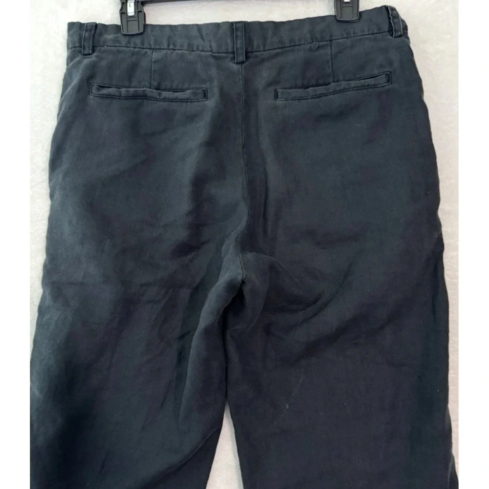 Banana Republic Chino Pants Mens Casual 32x31 Navy Blue 100% Linen Flat-Front
